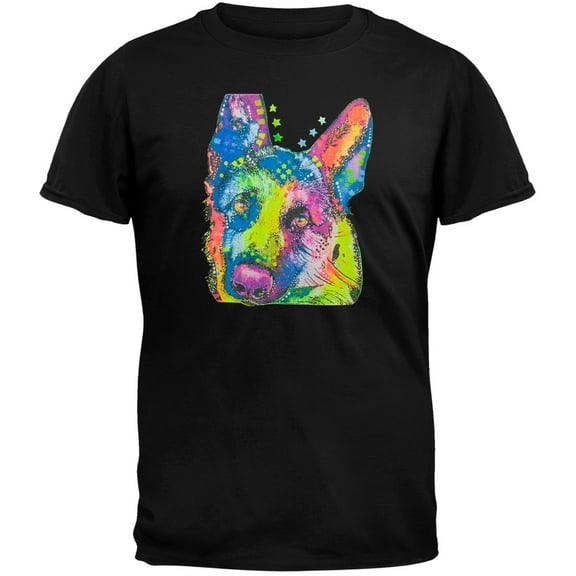German Shepherd Neon Black Light Adult T-Shirt