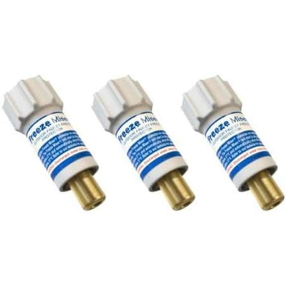 Freeze Miser Outdoor Faucet & Spigot Freeze Protection – Patented Valve Shield, Activates at Water Temperature Below 37°F/3°C – Durable Winter Cover Alternative – Quick Install, Saves Water – 3 Pack