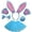 Blue, variant on Rongking Bunny Female Halloween Rabbit Costume for Toddler, Little Girls 3-8 Year 5 Piece