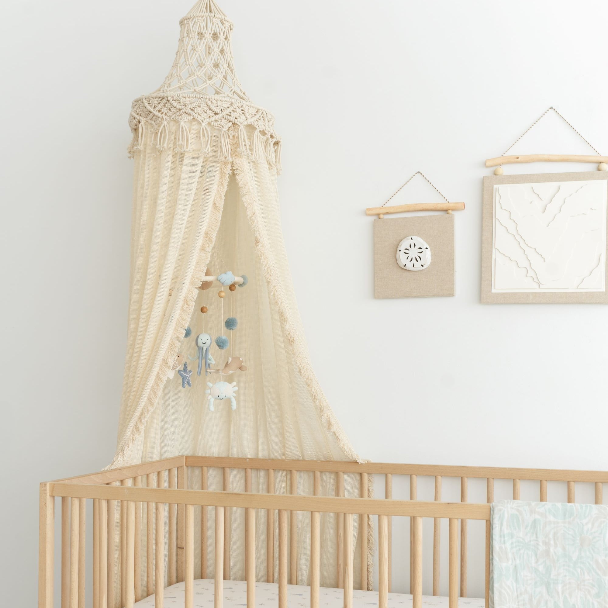 Crane Baby Ocean Nursery Wall Decor, Set of 3 (Starfish, Sand Dollar, Beach Motif) Canvas Nautical Decor For Nursery, Ocean Wall Art, Whale Nursery Decor, Beach Nursery Decor, Ocean Bedroom Decor