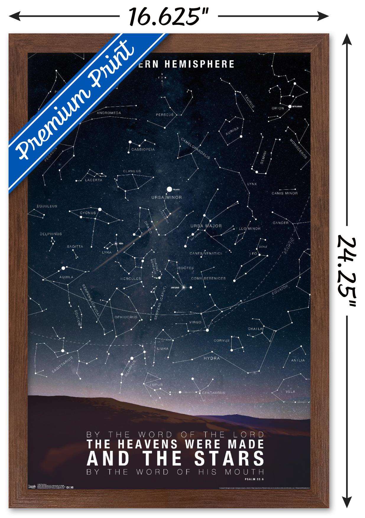 The Stars Wall Poster, 14.725" x 22.375", Framed
