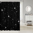 thumbnail image 2 of Manfei Lovely Stars Shower Curtain 72Wx72L,Kawaii Cartoon Theme Bathroom Curtain,Black White, 2 of 5