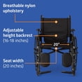 thumbnail image 4 of Medline Pediatric Wheelchair for Children - Promoting Comfort and Mobility, 14”W x 12”D Seat, 4 of 7