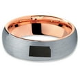 thumbnail image 2 of Tungsten Kansas Sunflower State Band Ring 7mm Men Women Comfort Fit 18k Rose Gold Dome Brushed Gray Polished, 2 of 4