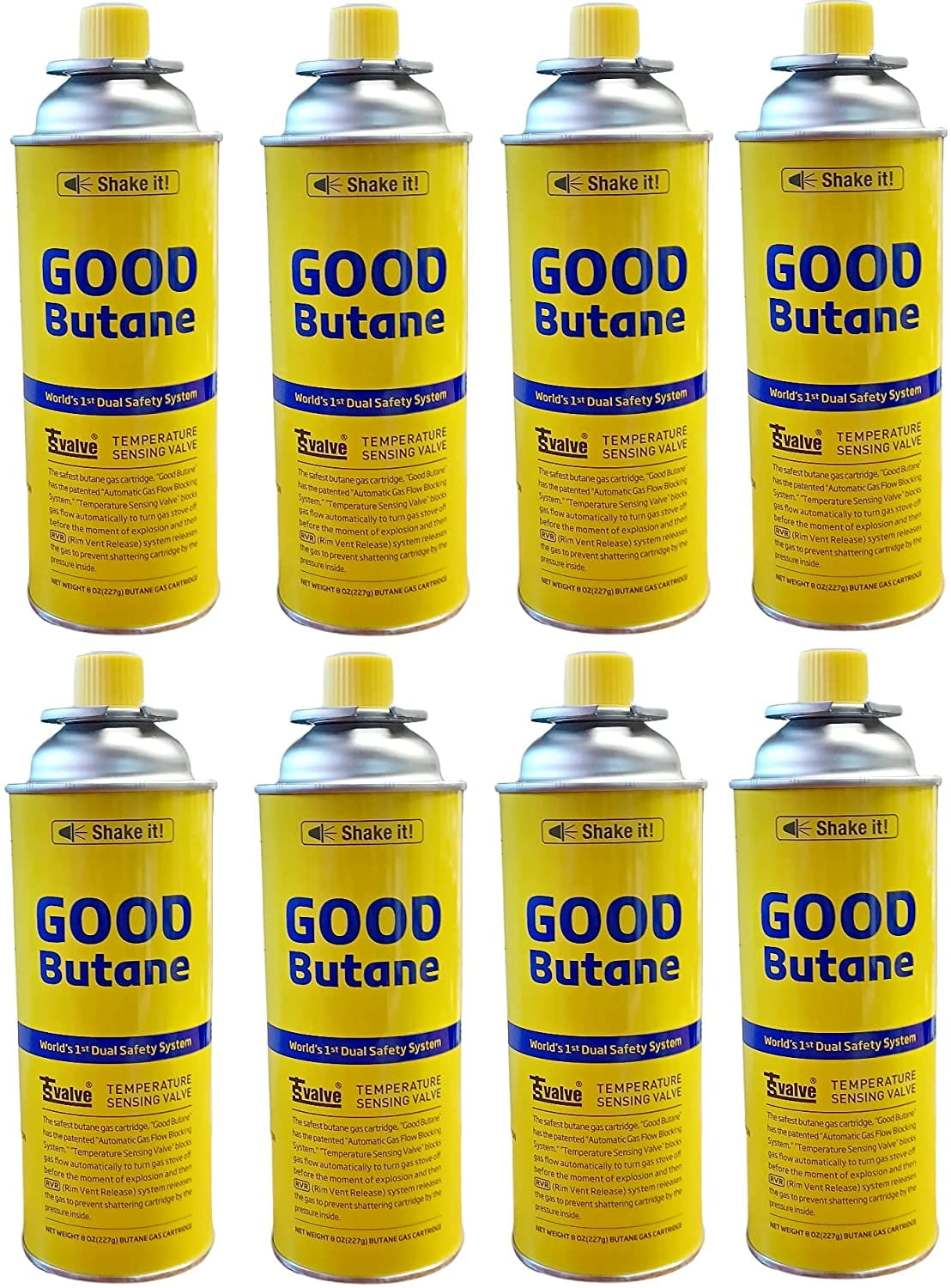 8 Pack Camping Fuel Canisters for Portable Gas Stoves UL/TSV/RVR