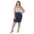 thumbnail image 2 of Plus Size Elastic Waist Knee Length Pencil Skirt, 2 of 5