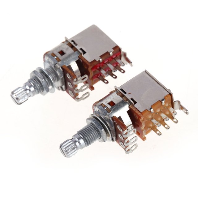 Potenciómetro Guitarra Volumen Empuje Pot Push Pull A500K/B500K/A250K/B250K Reemplazo para Eléctrica/bajo