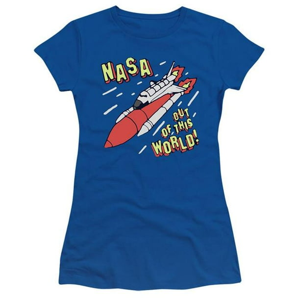 Trevco NASA142-JS-4 T-Shirt NASA & à Manches Courtes pour Juniors&44; Bleu Royal - Extra Large
