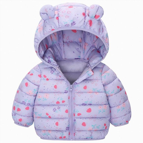 NIEWTR Toddler Boys Girls Casual Jackets Printing Cartoon Hooded Outerwear Zipper Coats Long Sleeve Windproof