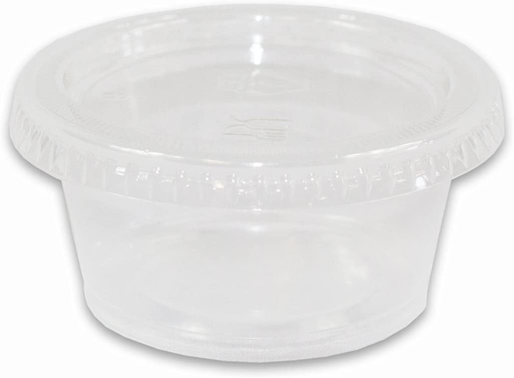 Shot Glasses Plastic Portion Cups NO LIDS- JELLO Shots 1 oz Condiments 125ct 