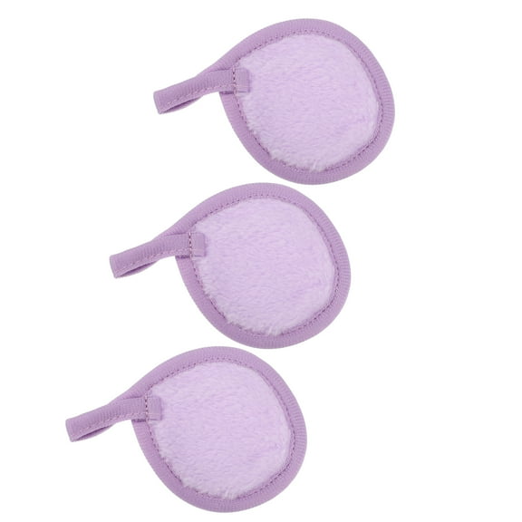 Vocoste Soft Flannel Pads Reusable Makeup Remover Pads Facial Cleansing Pad for Most Skin Types Purple 3 Pcs
