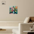 thumbnail image 3 of Vase Of Bright Tropical Flowers In Vase Paintings Canvas Wall Art by Art Remedy, Gallery Wrapped, 16" x 16", 3 of 7