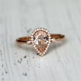 thumbnail image 2 of HeartsAndYou 3ct Pear Cut Natural Morganite Ring 100% 14k SOLID Rose Gold & Moissanite Halo, 2 of 9