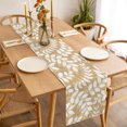 thumbnail image 4 of Khaki Leaves Table Runner Farmhouse Botanical Branch Vintage Boho Modern Tablerunners 13 x 90 Inch, Table Decorations Tabletop Scarf for Summer Gathering Holiday Farmhouse Kitchen Dining Decor, 4 of 8