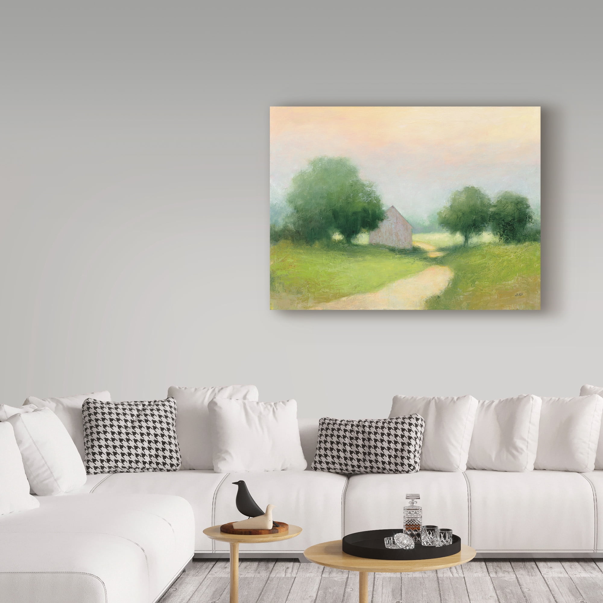 Trademark Fine Art 'Country Road and Barn' Canvas Art by Julia Purinton