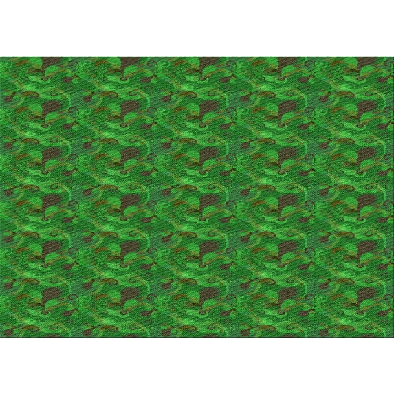 Ahgly Company Indoor Rectangle Patterned Lime Green Area Rugs, 5' x 8'