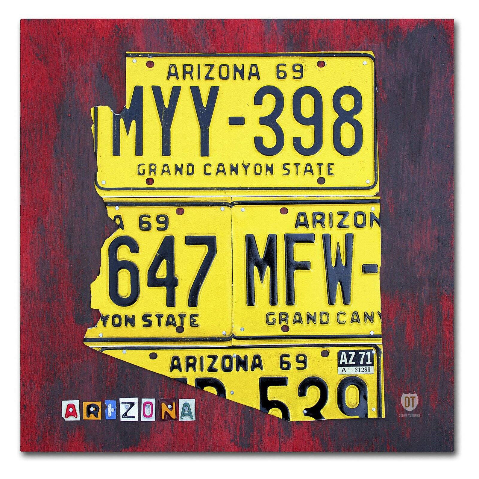 Trademark Fine Art 'Arizona License Plate' Canvas Art by Design