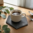 thumbnail image 4 of ZCAITIANYA Natural Slate Drink Coasters, Round and Square Heat Resistant Stone Mats for Coffee Table Protection and Minimalist Dining Room Table Decor, 1 Pack, 4 of 5