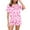 Light Pink, variant on MAIHAN Women 2 Piece Pajamas Sets Short Sleeve Pj Set Home Clothing Set Button Shirt and Elastic Waist Shorts Pajama Set