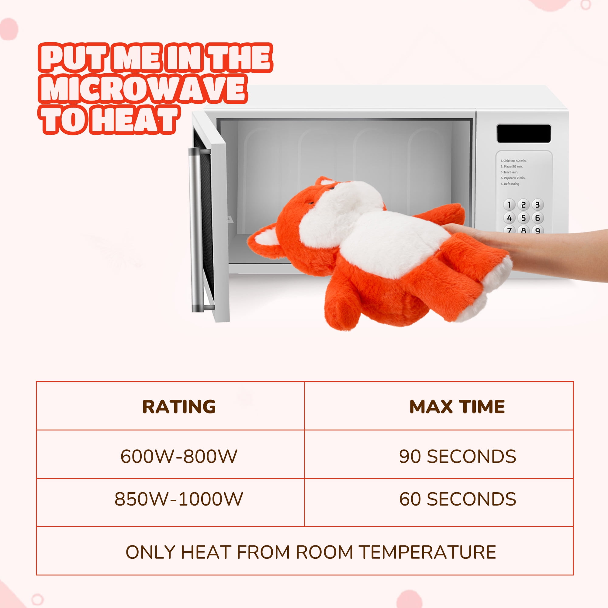 MaxKare Microwavable Heating Pad Heatable Stuffed Animal for Anxiety and Ache Relief, Bedtime, Adora(图2)