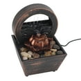 thumbnail image 1 of Water Fountain Ornaments, Circulating Water Flow Tabletop Water Fountain Irregular Stones Warm LED Light Compact Aesthetic Golden Flower  for Study Room, 1 of 7