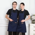 thumbnail image 4 of Delantal de cuello con lazo en la cintura para cocina, ropa de trabajo para restaurantes familiares, delantal unisex multicolor, 4 of 6
