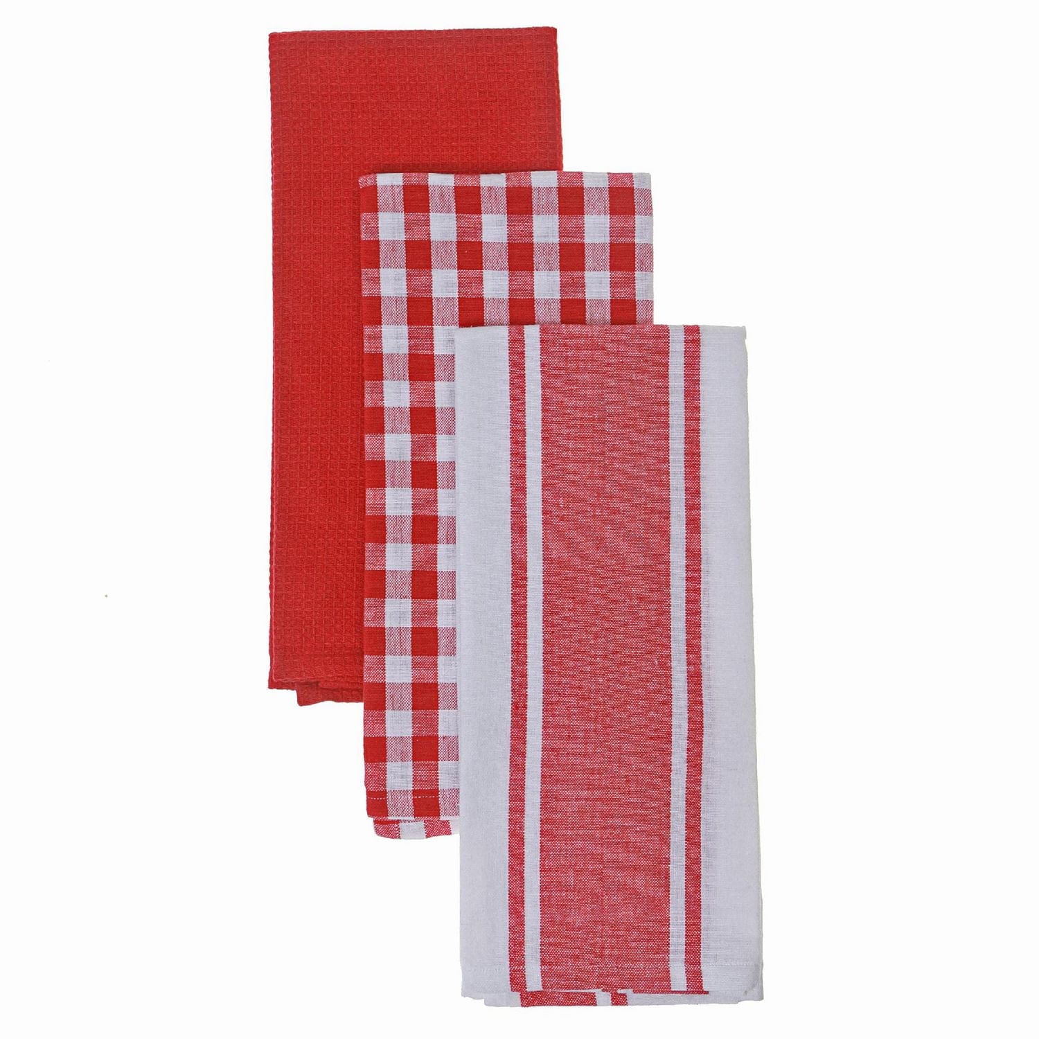 3 Pack De Serviettes De Cuisine Ensemble Rouge Rouge