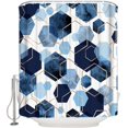 thumbnail image 3 of Polyester Fabric Blue Geometric Shower Curtain, Yellow Modern Abstract Art Aesthetics, Waterproof Bathtub Curtain Bathroom Decor Set with Hooks 48 x 72 Inches,, 3 of 6