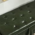 thumbnail image 5 of Modern Faux Leather Storage Bench, Flip Top Button Tufted Ottoman For Living Room Bedroom Entryway, 5 of 13