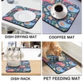 thumbnail image 4 of Mandala Inspired Paisley Dish Drying Mat, Exotic Artistic Absorbent Coffee Bar Mat, Colorful Vibrant Kitchen Counter Protector, 4 of 7