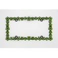 thumbnail image 3 of Creathome 3D Shining Daisy Wrenth License Plate Frame from Pure Zinc Alloy Metal Perfect Plate Holder, Matt Black with Green Glitter, 3 of 9
