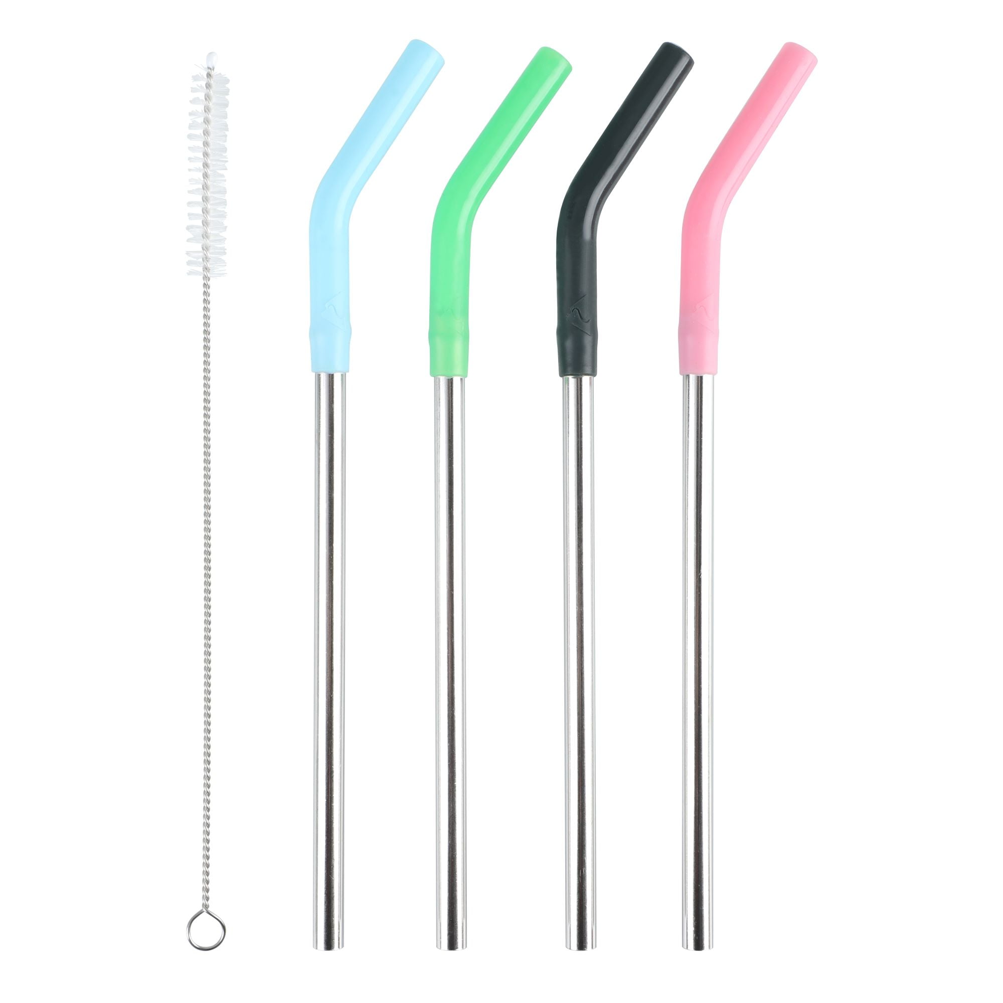 4PK Stainless Steel Straw With Cleaning Brush