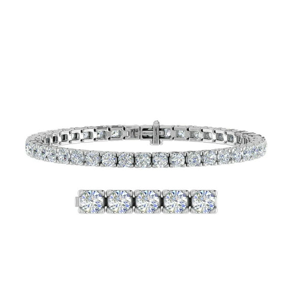 8 Carat Diamond Tennis Bracelet in 14K White Gold (7 Inch) - IGI Certified