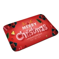 Wadada Christmas Door Mat Outdoor, Merry Christmas Welcome Mats for Front Door, Christmas Non Slip Holiday Red Doormat Indoor Entryway Floor Rug for Entrance Outside Home 16”x24”