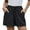 Black, variant on Ichuanyi Women Solid High Waist Cotton And Linen Shorts Pants Casual Beach Shorts