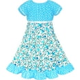 thumbnail image 3 of Girls Dress Blue Polka Dot Classic Vintage Holiday Sundress 6 Years, 3 of 6