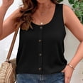 thumbnail image 4 of StSilkitty Womens Sleeveless Tank Tops Solid Color Crewneck Button down Shirts Summer Lightweight Soft Blouses, 4 of 8