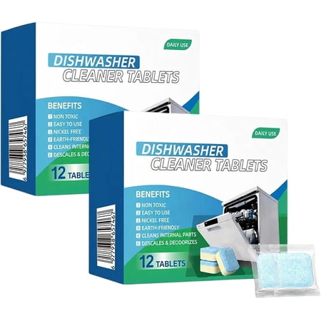 Dishwasher Deep Cleaner Tablets, Grease And Limescale Remover, Deep Clean Interior, Pump, Filter, Spray Arm, Drain, Monthly Appliance Care, Fresh Smell