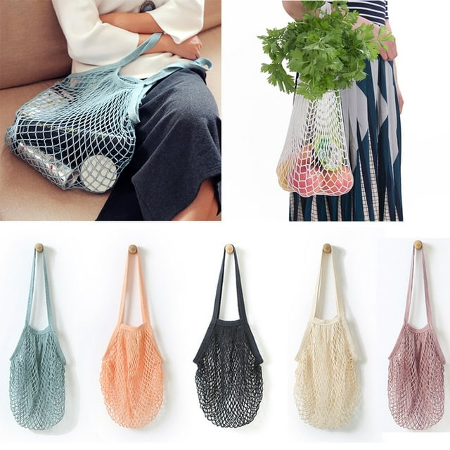 Xihbxyly Bolsa de Malla Reutilizable para Supermercado, Diseño de Red Resistente, Ecológica, Lavable y Resistente Al Desgaste, Multiusos para Uso Doméstico, Supermercado y Fruta, Tamaño 38 X 48,2 Cm.