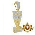 thumbnail image 3 of Real Diamond Egyptian Queen Nefertiti Pendant 10K Yellow Gold Finish Charm 2'', 3 of 5
