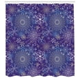 thumbnail image 3 of Ambesonne Dark Blue Shower Curtain, Snowflakes Xmas Art, 69"Wx70"L, Multicolor, 3 of 3