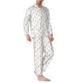 thumbnail image 2 of Balery Dancing Dogs Pijama para Hombre de Dos Piezas con Manga Larga, Conjunto de Dormir y Descanso Suave con Bolsillos-Small, 2 of 7