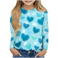 thumbnail image 2 of Bixock Toddler Boys and Girls Tops,Kids Long Sleeve Tops Valentine Print Round Neck Long Sleeve Shirt for Boys Girls Age 3-14 Tops, 2 of 5