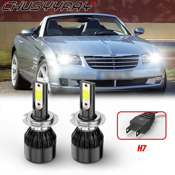 For Chrysler Crossfire 2004 2005 2006 2007 2008 - 2x H7 LED Headlight Hi/Lo Beam Bulbs Kit 6000K White
