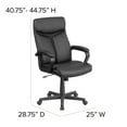 thumbnail image 6 of Flash Furniture High Back Black LeatherSoft Executive Swivel Office Chair with Slight Mesh Accent and Arms, 6 of 12