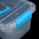 thumbnail image 3 of de plástico, multiusos, portátil, caja organizadora para organizar artículos de papelería, costura, manualidades, joyería y suministros de belleza, color azul, 3 of 5