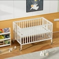 thumbnail image 2 of Fizzy Baby 2-in-1 Wooden Crib Convertible Crib to Toddler Bed with 3 Level Mattress Board, White, 2 of 4