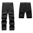 thumbnail image 5 of OSOLU Solid Color Men's Two Cut Pants Can Be Detached Into Shorts Summer Outdoor Loose Large Size Stretch Breathable Ice Silk Pants Scratch Straight Pants Trousers Fashionable Classic Leisure Bottoms, 5 of 5