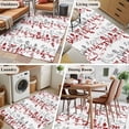 thumbnail image 5 of Area Rugs 2.7'x5', Red Grey Botanical Carpet for Living Room Bedroom Dining Room, Spring Floral Summer Farmhouse Throw Kitchen Rugs Non Slip Washable Rectangle Indoor Outdoor Rugs, 5 of 8