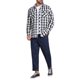 thumbnail image 2 of Camisas de manga larga ajustadas de botones con bolsillo de colores contrastantes para hombres INSPIRE CHIC 2XL Negro Blanco, 2 of 7